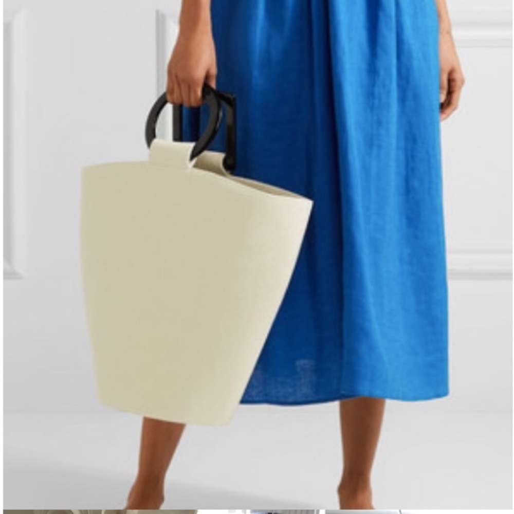 STAUD cotton-canvas tote NWT -black handles